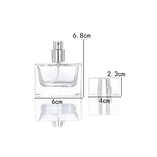 Jjkmall- 1Pcs 30Ml / 1 Oz. Clear Refillable Perfume Bottle, Portable Square Empty Glass Perfume Atomizer Bottle With Spray 1Pc F