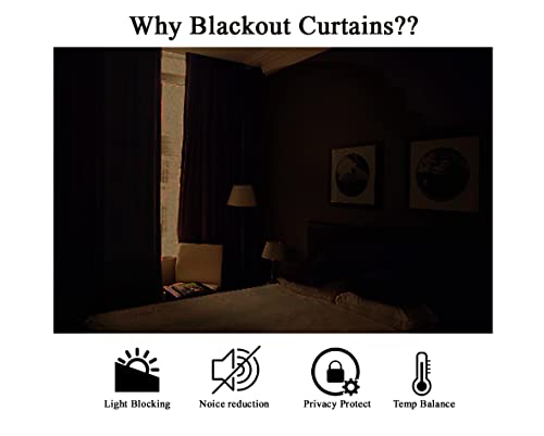 Blackout Curtain Room Darkening Long Door - 9 Feet (Fire Brick, Thermal Insulated, Noise Reducing, Eyelet Design)