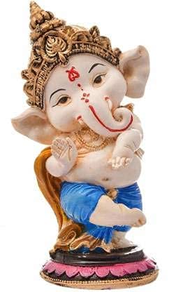 Srimaa Ventures Set Of 4 Ganesha Idol || Dancing Ganpati Statue For Living Room, Temple, Workspace