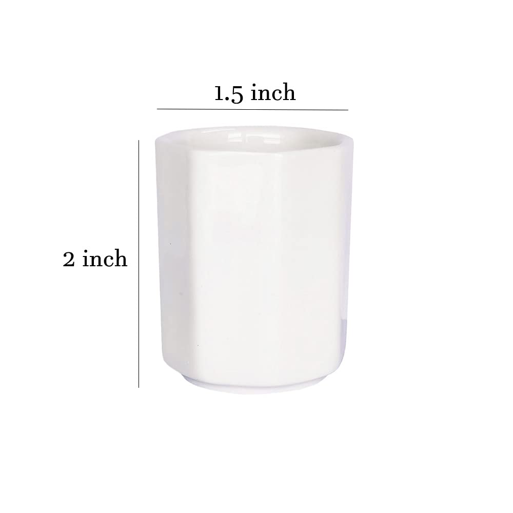 Sizikato 2Pcs Simple Pure White Octagon Ceramic Toothpick Holder.
