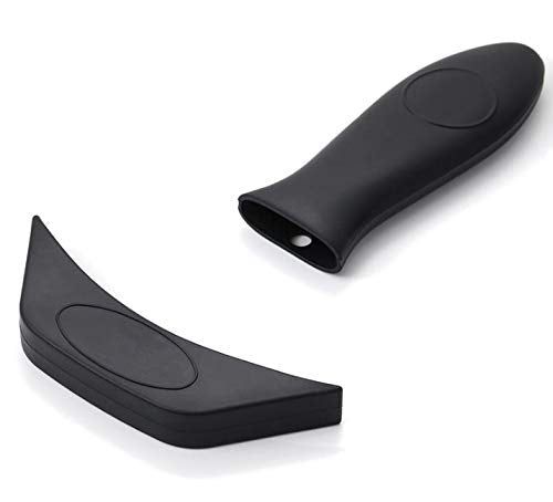 Silicone Hot Handle Cover, Assist Pan Holder For Cast Iron Skillets And Traditional Pots - Black