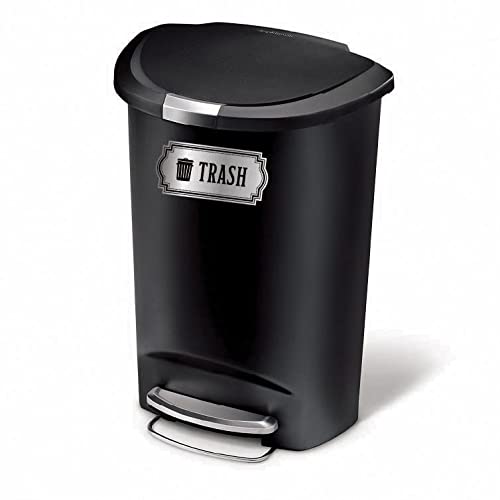 Recycle and Trash Logo Symbol - Elegant Golden Look for Trash Cans  Containers  and Walls - Laminated Vinyl Decal (Small  Silver - Elegant 2)