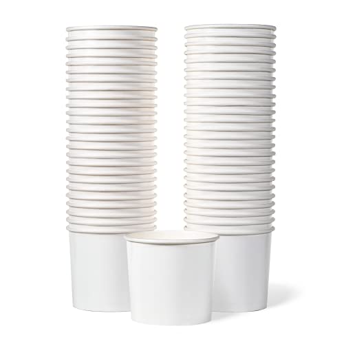 Matican Paper Ice Cream Cups - 50-Count 11-Oz Disposable Dessert Bowls For Hot Or Cold Food, 11-Ounce Party Supplies Treat Cups