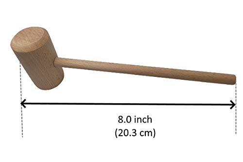 Bsang 8-Inch Large Wooden Crab Lobster Mallet, Seafood Hammers Shellfish Mallets, Wooden Hammer For Chocolate, Hammer Golf Tees,