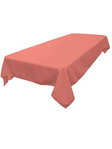 LA Linen Polyester Poplin Rectangular Tablecloth  60 by 102-Inch  Dusty Rose