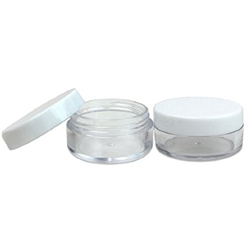 (Quantity: 20 Pieces) Beauticom 10G/10Ml Round Clear Jars With White Lids For Small Jewelry, Holding/Mixing Paints, Art Accessor