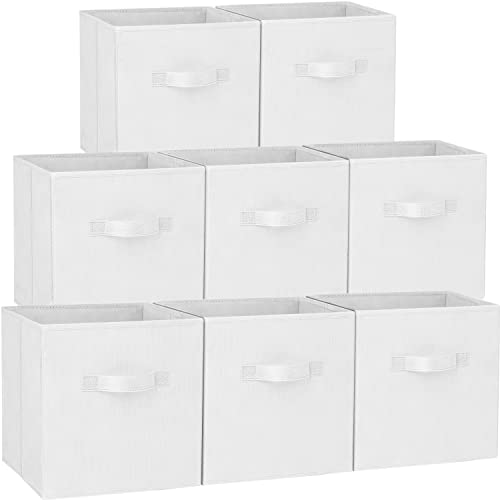 Storage Cubes, 11 Inch Cube Storage Bins (Set Of 8), Fabric Collapsible Storage Bins With Dual Handles, Foldable Cube Baskets Fo