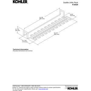 KOHLER K-6434-ST Vault/Strive Saddle Utility Rack  Stainless Steel  1-Pack