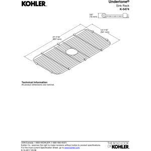 Kohler Sink Rack For K-5290-Na Undertone And K-5290-Hcf Undertone Preserve Sinks, Stainless Steel,