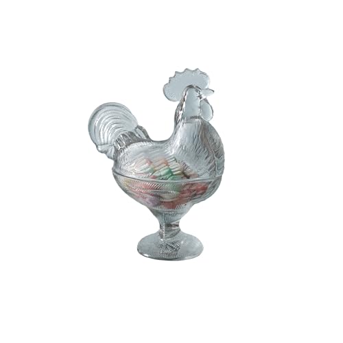 Glass Rooster Candy Dish