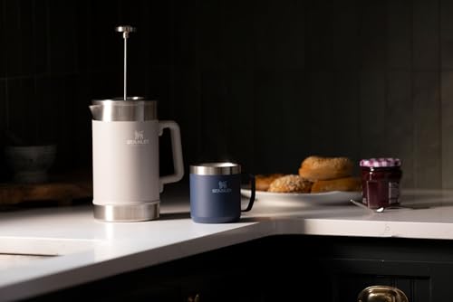 Stanley Stay Hot Camp Mug - Durable 18/8 Stainless Steel Insulated Mug - Splash-Free Tritan Drink-Thru Lid - 12 Oz - Navy