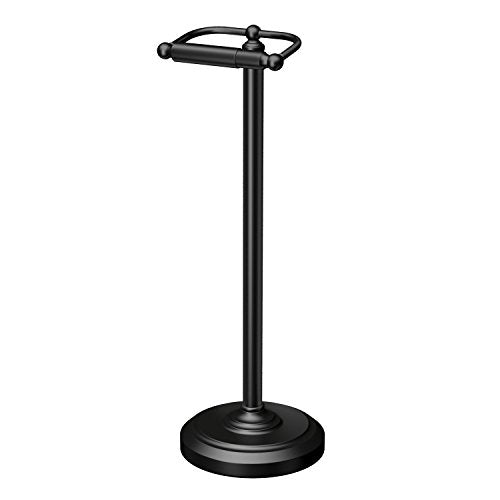 Gatco 1436Mx Free Standing Freestanding Toilet Paper Holder, Matte Black