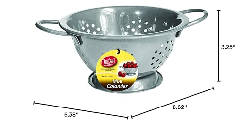 Tablecraft 0.75 Quart Mini Colander, Silver