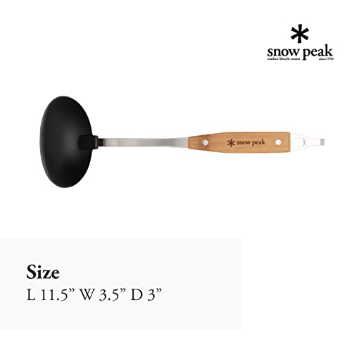 Snow Peak'S Nylon Ladle, Cs-214, Stainless Steel, Nylon, Bamboo, Made In Japan, Lifetime Product Guarantee, Cooking Utensil