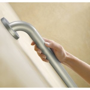 Moen Bathroom Safety 18-Inch Stainless Steel Bathroom Grab Bar With Concealed Screws And Slip-Resistant Peened Texture, R8718P