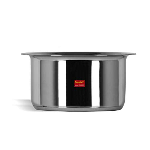 Sumeet Stainless Steel Induction Bottom (Encapsulated Bottom) Induction & Gas Stove Friendly Container/Tope/Cookware with Lid Si