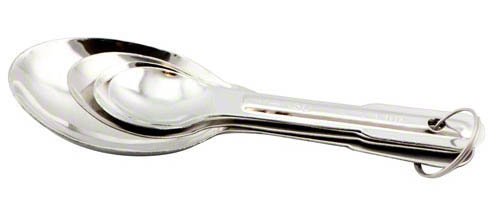 Update International Set Of 4 Stainless Steel Measuring Spoons,Silver/White,12-Inch