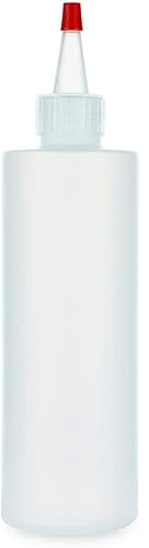 Condiment Squeeze Bottles  8 OZ Empty Squirt Bottle  Red Top Cap  Leak Proof - for Ketchup  Mustard  Syrup  Sauces  Dressing  Oil  Arts & Crafts  BPA FREE Plastic - Perfect for Kitchen - 1 PACK