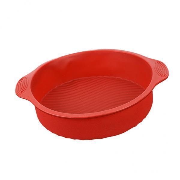 Meadawgs5xSilicone Bakeware Round Mould Cake Tin Non Stick Red Cake Pan Baking Tray|Home & Garden