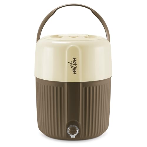Milton Kool Pristine 22 Insulated Plastic Water Jug, 19 Litres, Dark Brown | Food Grade | Easy To Carry | Bpa Free