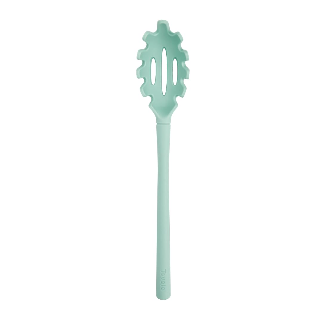 Tovolo Pasta Claw Spaghetti Spoon Scoop Aqua Seafoam Green Silicone Pasta Spoon with Teeth, BPA Free Silicone Pasta Fork for Ser