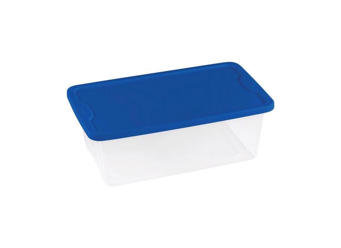 TOTE CLR/BLU LID 6QT