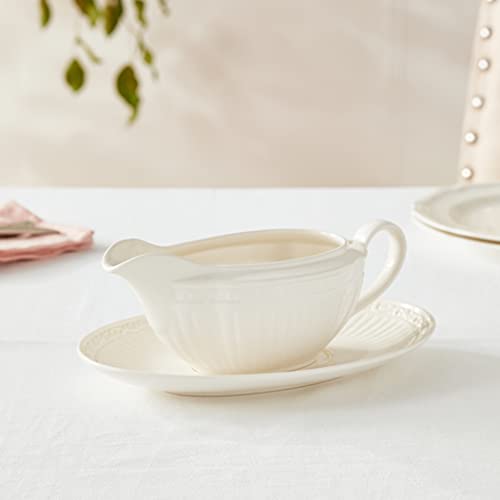 Mikasa Italian Countryside Gravy Boat And Saucer Set, White - Dd900-742