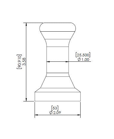 Krome Espresso Coffee Tamper - Premium Quality Stainless Steel, Solid Heavy, Barista Style, 53 Mm - C2277