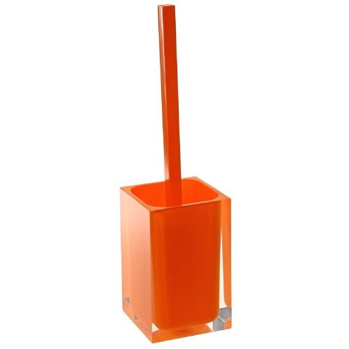 Gedy Rainbow Decorative Square Toilet Brush Holder, Orange