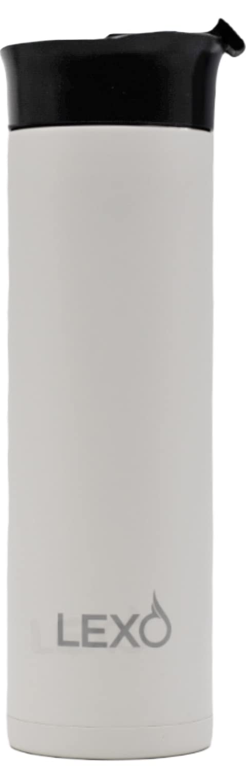 Lexo Temperature Regulating Smart Travel Mug - Flip Top Lid (White, 16 Oz)