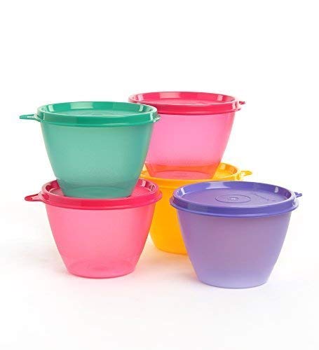 Tupperware Bowled Over Plastic Container Set, 450 Ml Set Of 5 Multicolored