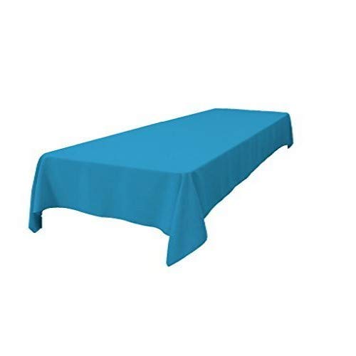 LA Linen Polyester Poplin Rectangular Tablecloth  60 by 126-Inch  Dark Turquoise