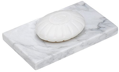 Craftsofegypt White Marble Soap Dish - Polished And Shiny Marble Dish Holder - Beautifully Crafted Bathroom Accessory