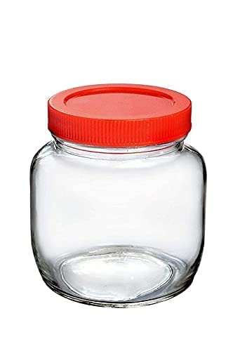 Feelopie Piramal Glass Jar 250 ml Round pickle Jars for kitchen home storage Transparent airtight Glass Containers for Kitchen P