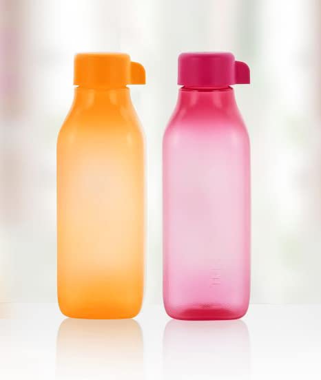 Tupperware Aquasafe 1Ltr Square Screw Cap Bottle (Set Of 2)