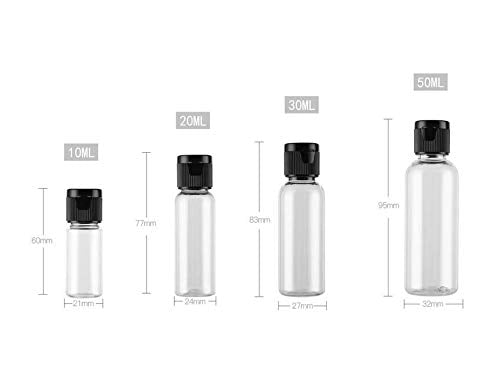 12Pcs 10Ml/0.33Oz Empty Plastic Sample Bottle Container Jar Pot Vial With Flip Lid Perfect For Emollient Water Shower Gel Emulsi