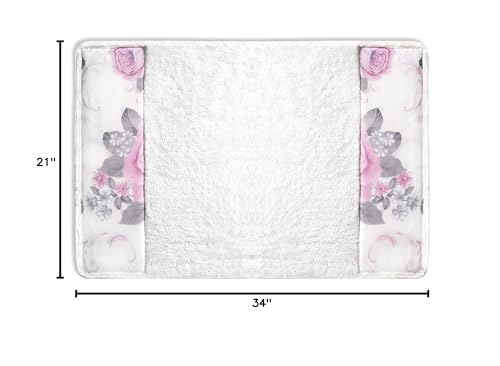 Zahari Home Michelle Bathroom Rug Luxury Bath Rug Washable Beautiful Shower Mat Unique Design Stylish Non Slip Shower Mat Floral