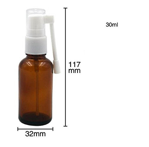 2Pcs 30Ml / 1Oz Brown Glass Empty Refillable 360 Degree Rotation Spray Nasal Bottle Sprayer Container For Water Cleaning Wash Ma