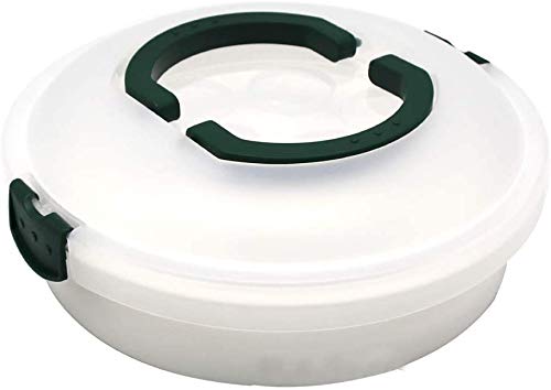 Atrdto 10 Inch Portable Pie Carrier With Lid And Tray 3-In-1 Round Cupcake Container Egg Holder Muffin Tart Cookie Keeper Food (