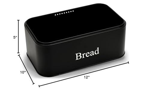 Simpli-Magic 79416 Bread Box Modern Farmhouse Design, Black, Standard