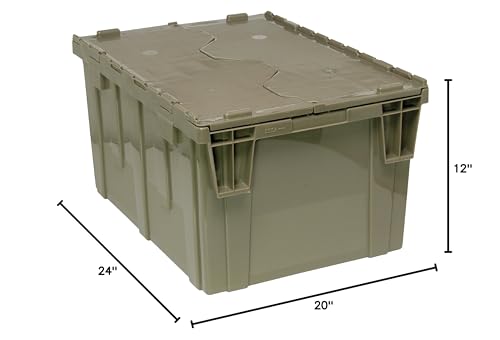 Quantum Qdc2420-12 Distribution Bin, Heavy Duty Attached Top Container, 19-3/8W X 23-7/8L X 12-1/2H Overall Size, 2.44 Vol