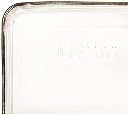 Anchor Hocking 11 Cup Glass Storage Containers With Lids, Set Of 2 Glass Food Storage Containers With Navy Blue Snugfit Lids