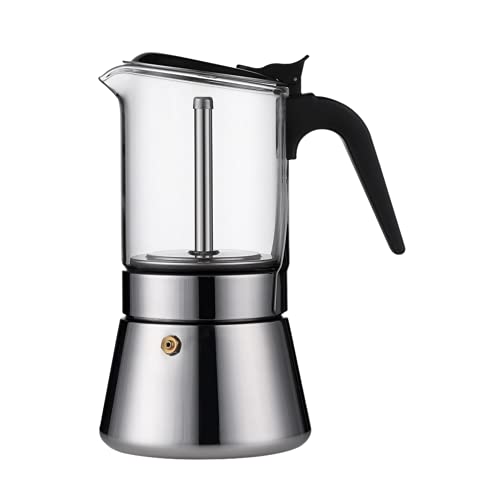 Cafe Jei Classic Stovetop Espresso Maker For Great Flavored Strong Espresso, 6 Espresso Cup Classic Italian Style Espresso Moka 