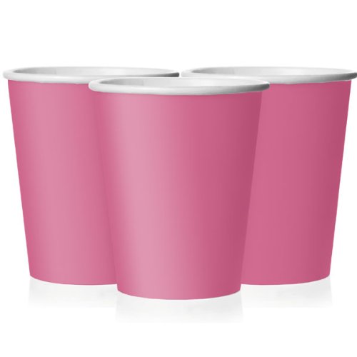 Premium Hot Pink Paper Cups - 9 Oz (Pack Of 14) - Elegant & Eco-Friendly Party Drinkware - Perfect For Birthdays, Showers, & Spe