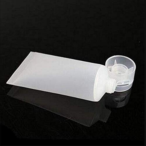 20Pcs Clear Empty Refillable Plastic Soft Tubes Squeezable Bottle Packing Cosmetic Sample Container Jars Storage Holder For Faci