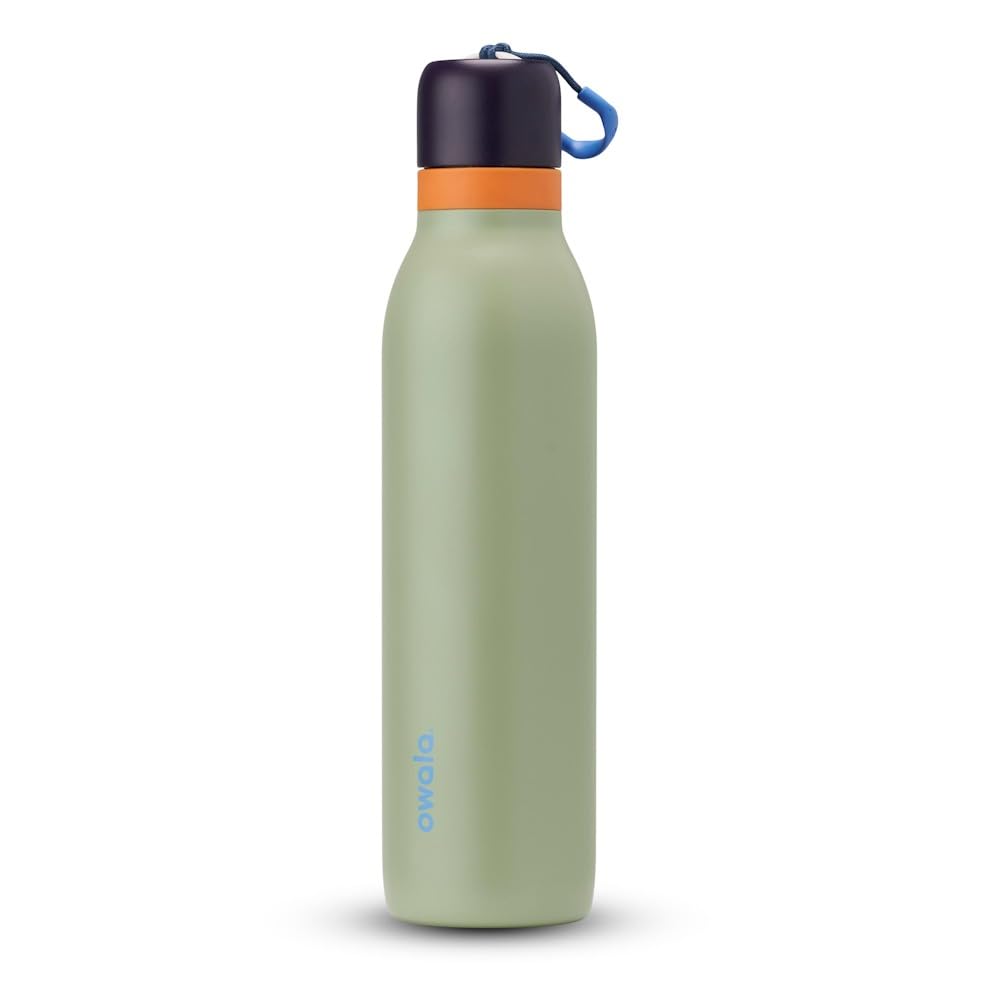 Owala FreeSip Twist Insulated Stainless Steel Water Bottle with Straw for Sports and Travel, BPA-Free, 24-oz, Blue/Green (Camo C