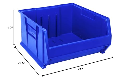 Hulk 24 Container, 23-7/8L X 22-1/2W X 12H, Stackable, Polypropylene, Blue, Made In Usa