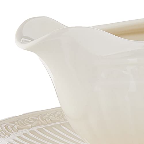 Mikasa Italian Countryside Gravy Boat And Saucer Set, White - Dd900-742