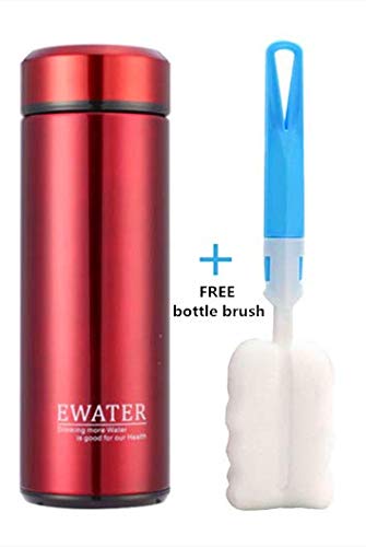 Glass Liner Vacuum Flask Stainless Steel Water Bottle Insulated Travel Coffee Mug 11oz 9oz Available (11oz  Red)