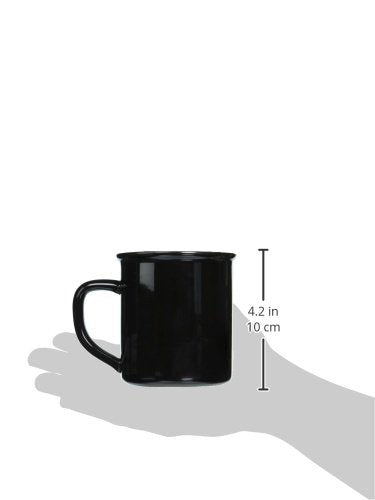 Abbott Collection 27-ENAMEL/MUG BLK Enamel Look Stoneware Mug, Black
